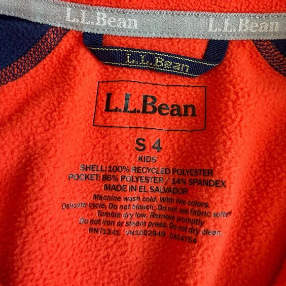 LL Bean Youth Fitness Fleece Quarter-Zip Colorblock 4 - Picture 9 of 11